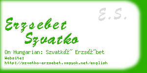 erzsebet szvatko business card